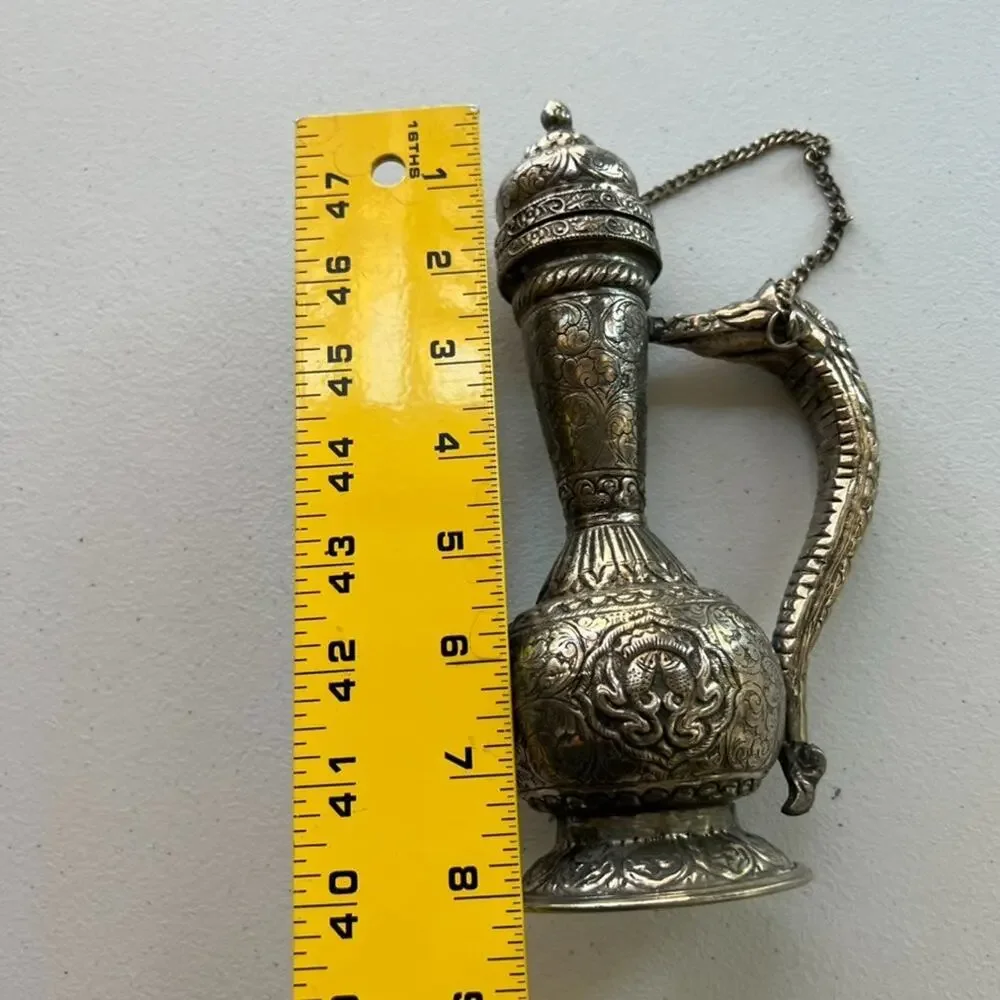Antique Hand Crafted Repousse Teapot Vessel 8